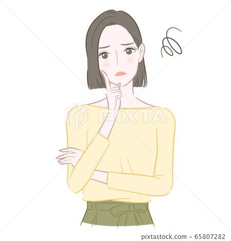 Illustration of women troubled 65807282