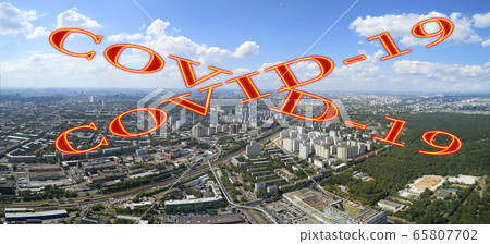 Coronavirus in Moscow, Russia. Concept of COVID pandemic and travel. 65807702
