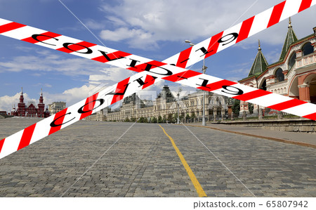 Coronavirus in Moscow, Russia. Concept of COVID pandemic and travel. 65807942