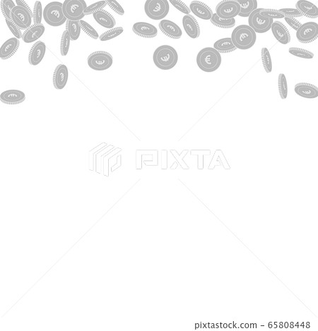 European Union Euro coins falling. Scattered black European Union Euro coins falling. Scattered black 65808448
