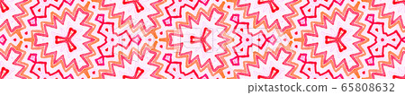 Pink red Seamless Border Scroll. Geometric Waterco 65808632