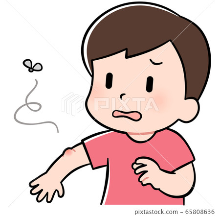 Boy bites by an insect Boy bites by an insect 65808636