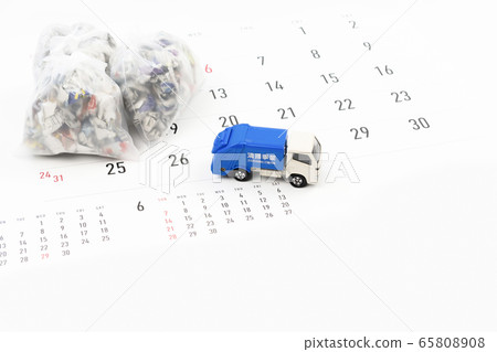 日曆垃圾袋垃圾車垃圾日圖像 日曆垃圾袋垃圾車垃圾日圖像 65808908