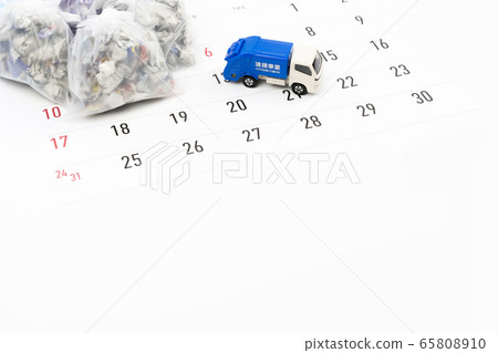 日曆垃圾袋垃圾車垃圾日圖像 日曆垃圾袋垃圾車垃圾日圖像 65808910