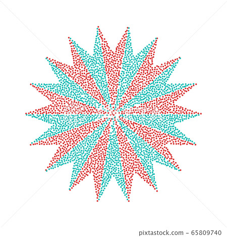 Flower abstract sign. Vector Icon with red and 65809740