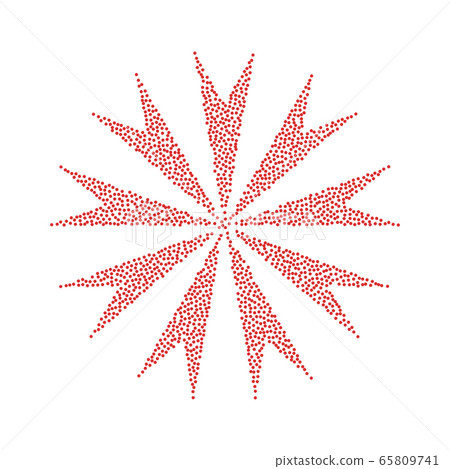 Flower abstract sign. Vector Icon with red circle 65809741