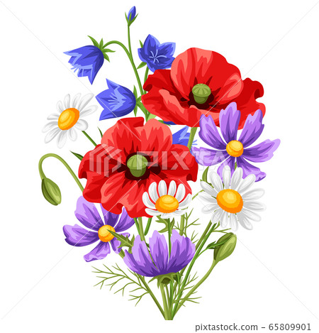 Bouquet with summer flowers. 65809901