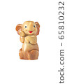 Image of a toy rubber elephant isolated on a white background. 65810232