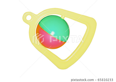 Image of baby rattle isolated on white background. Image of baby rattle isolated on white background. 65810233