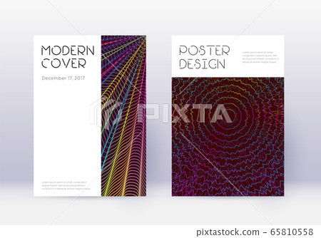 Minimal cover design template set. Rainbow abstrac Minimal cover design template set. Rainbow abstrac 65810558