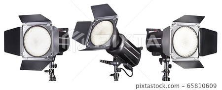 Set of photography studio flash isolated on white Set of photography studio flash isolated on white 65810609