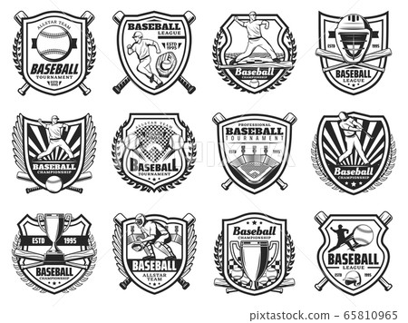 Baseball sport and players vector icons 65810965