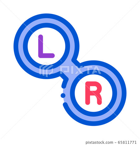 distinctive form left and right lens icon vector outline illustration 65811771