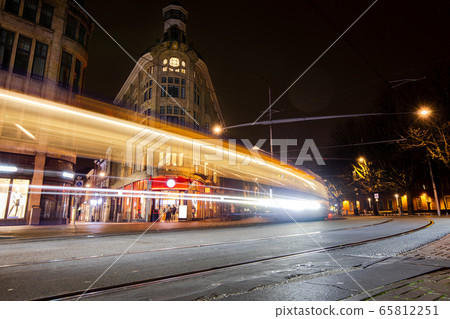 Night street in The Hague in the evening Night street in The Hague in the evening 65812251
