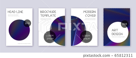 Trendy brochure design template set. Rainbow abstr 65812311