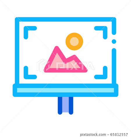 easel painted with colored paints icon vector outline illustration 65812557