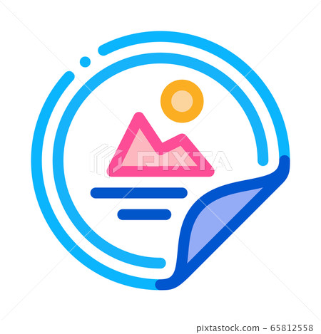 color sticker icon vector outline illustration 65812558