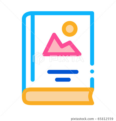 color printed book icon vector outline illustration color printed book icon vector outline illustration 65812559