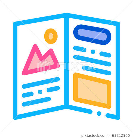 printed booklet icon vector outline illustration 65812560