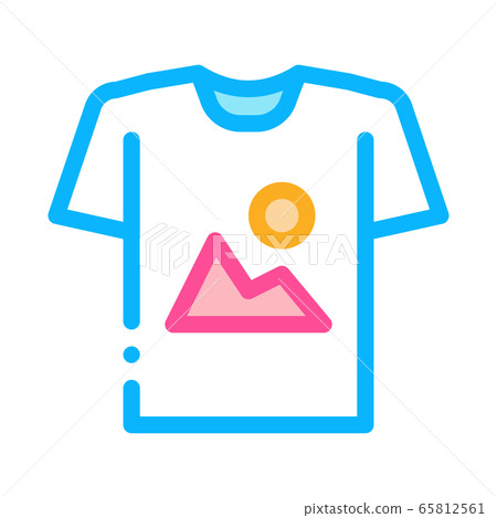 colorful print t-shirt icon vector outline illustration colorful print t-shirt icon vector outline illustration 65812561