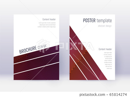 Geometric cover design template set. Violet abstra Geometric cover design template set. Violet abstra 65814274