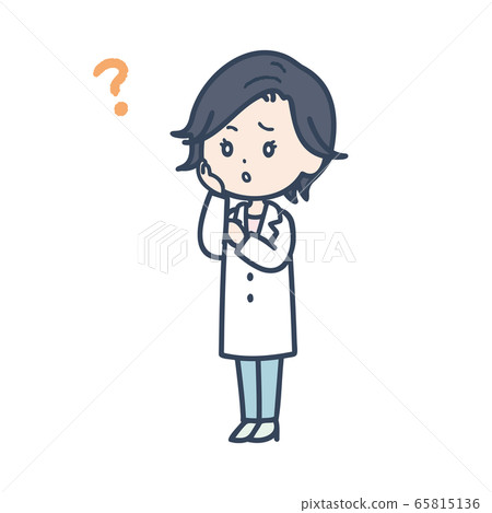 Female doctor pose illustration with doubts 65815136