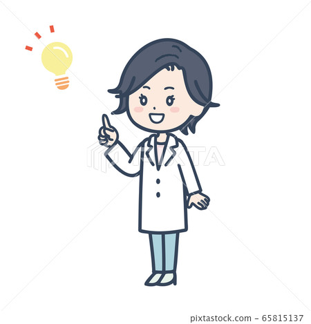 A flashing female doctor pose illustration 65815137