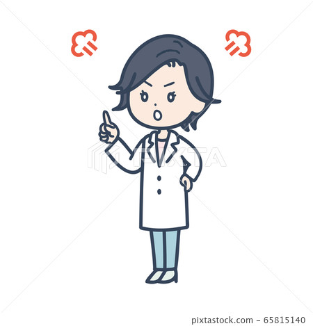 Angry female doctor pose illustration 65815140