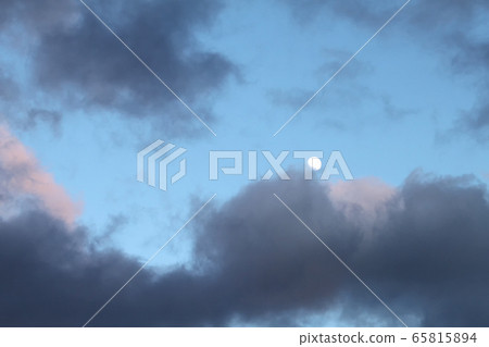 Evening sky background with moon 65815894