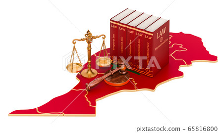 Law and justice in Morocco concept, 3D rendering Law and justice in Morocco concept, 3D rendering 65816800