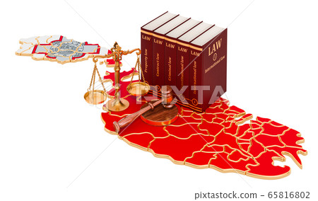 Law and justice in Malta concept, 3D rendering 65816802