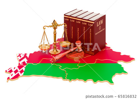 Law and justice in Belarus concept, 3D rendering 65816832