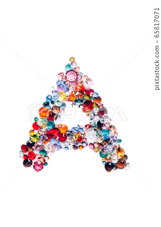 Letter A from glass bright gems 65817071