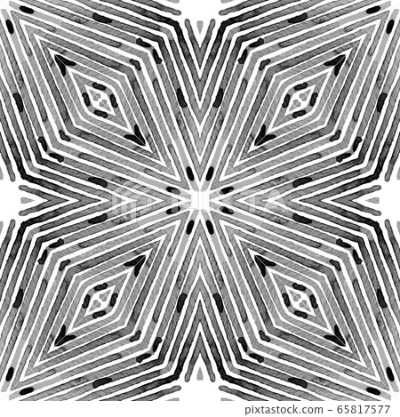 Black and white Geometric Watercolor. Creative Sea 65817577