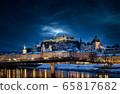 Beautiful view of Salzburg skyline with Festung 65817682