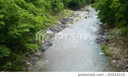 Mountain stream of Okutama River 65818318