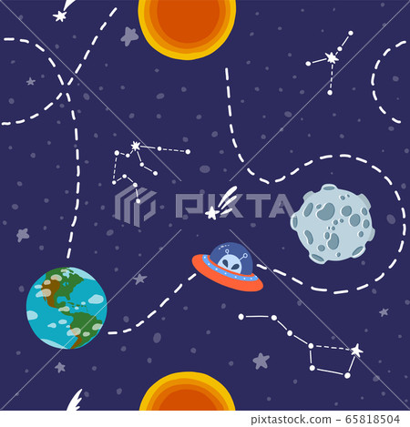 Cosmic fabric for kids. Cute design for kids Cosmic fabric for kids. Cute design for kids 65818504