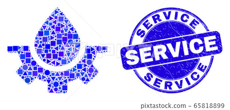 Blue Distress Service Seal and Water Service Mosaic 65818899