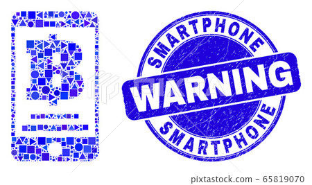 Blue Grunge Smartphone Warning Stamp and Mobile Bank Mosaic Blue Grunge Smartphone Warning Stamp and Mobile Bank Mosaic 65819070
