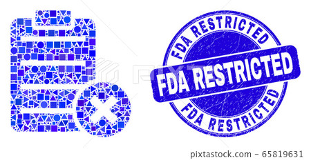 Blue Distress FDA Restricted Stamp and Delete Report Page Mosaic Blue Distress FDA Restricted Stamp and Delete Report Page Mosaic 65819631