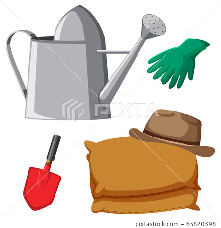 Set of gardening tools on white background 65820398