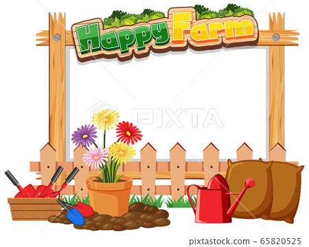 Border frame template with gardening theme 65820525