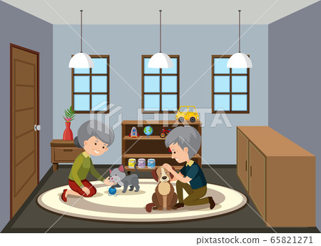 Background scene with old people staying at home Background scene with old people staying at home 65821271