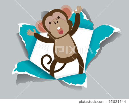 Background template design with wild monkey on Background template design with wild monkey on 65821544