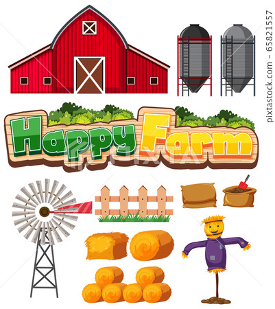 Gardening set with plant and gardening tools on 65821557