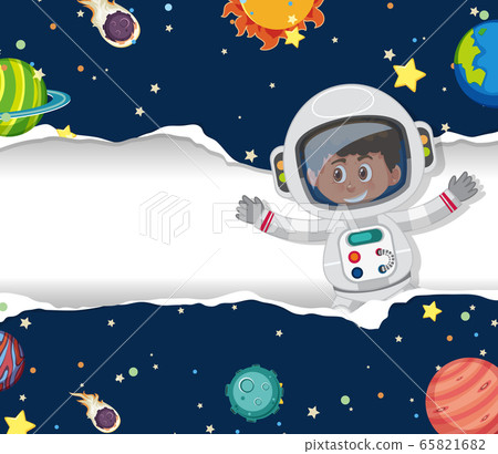 Space theme background with flying astronaut in Space theme background with flying astronaut in 65821682