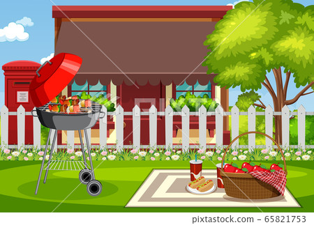 Background scene with barbecue in the park 65821753
