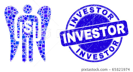 Blue Distress Investor Seal and Angel Investor Mosaic Blue Distress Investor Seal and Angel Investor Mosaic 65821974