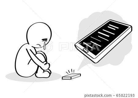 看你的智能手機。 SNS不好說。難過的感覺。 看你的智能手機。 SNS不好說。難過的感覺。 65822193