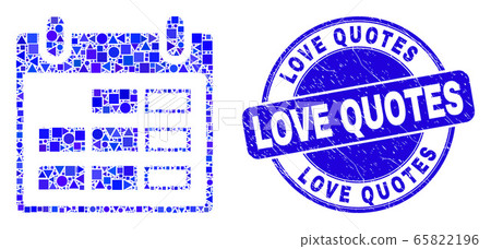 Blue Distress Love Quotes Seal and Calendar Page Mosaic Blue Distress Love Quotes Seal and Calendar Page Mosaic 65822196